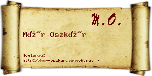 Már Oszkár névjegykártya
